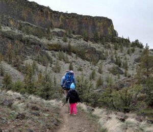 Lindsey Overstreet, LCSW, and her family hiking in Central Oregon
