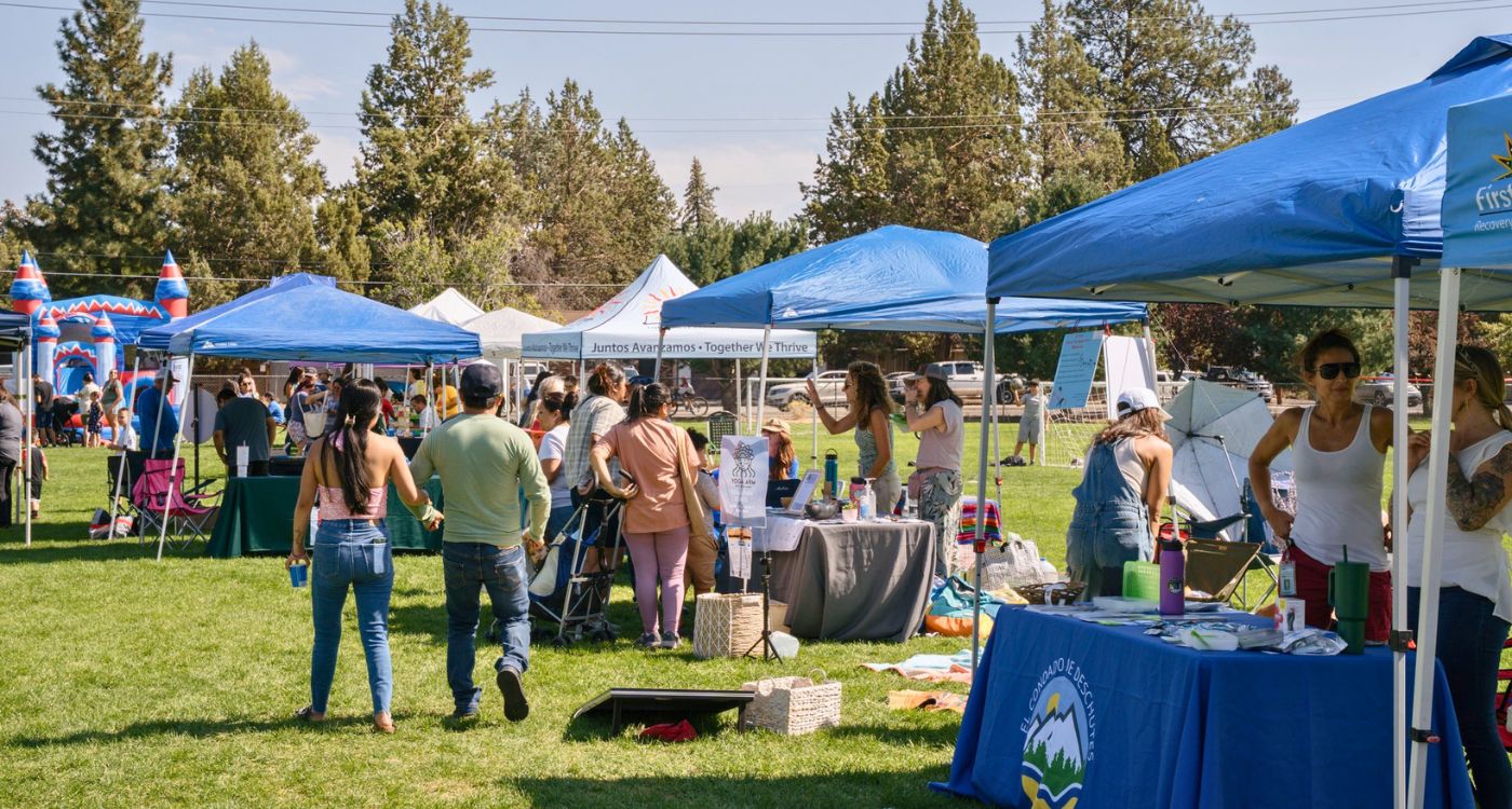 People browsing booths at the health fair.