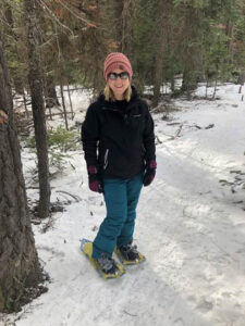 Abby Hendricks snowshoeing 