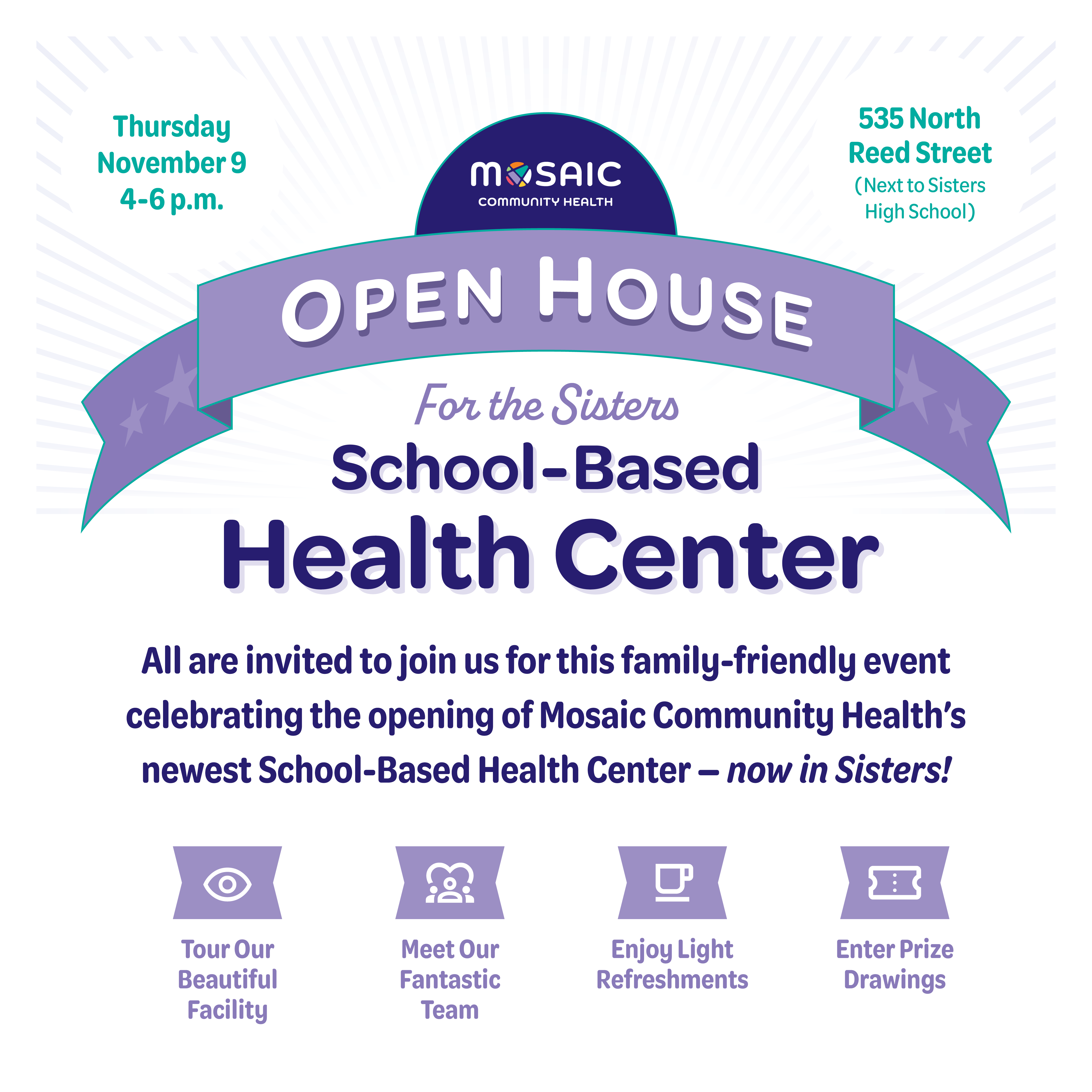 Open House for Sisters School-Based Health Center – Join Us!